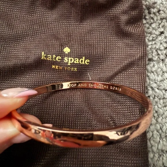 kate spade Rose Gold Engraved Bangle Bracelet - Picture 2 of 2